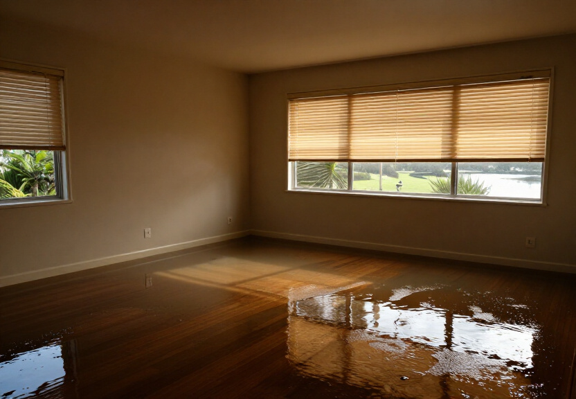 Water-damaged carpet in St Leonards apartment before drying