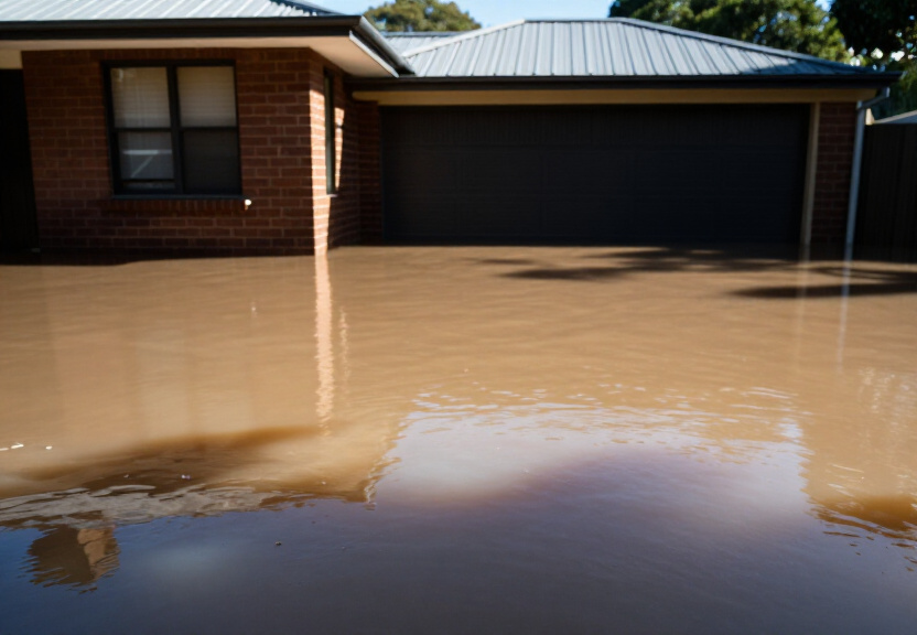 Before and after flood damage repair